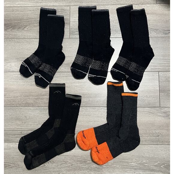 Bombas & Darn Tough Men's Merino Wool Calf Thick Socks Size Large (10-12) Black - Picture 1 of 12